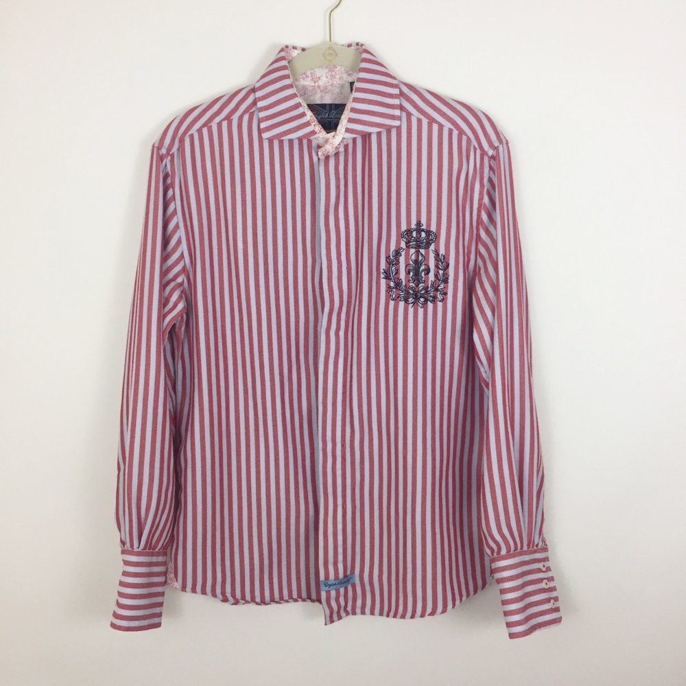 English Laundry Red Striped Shirt Size S